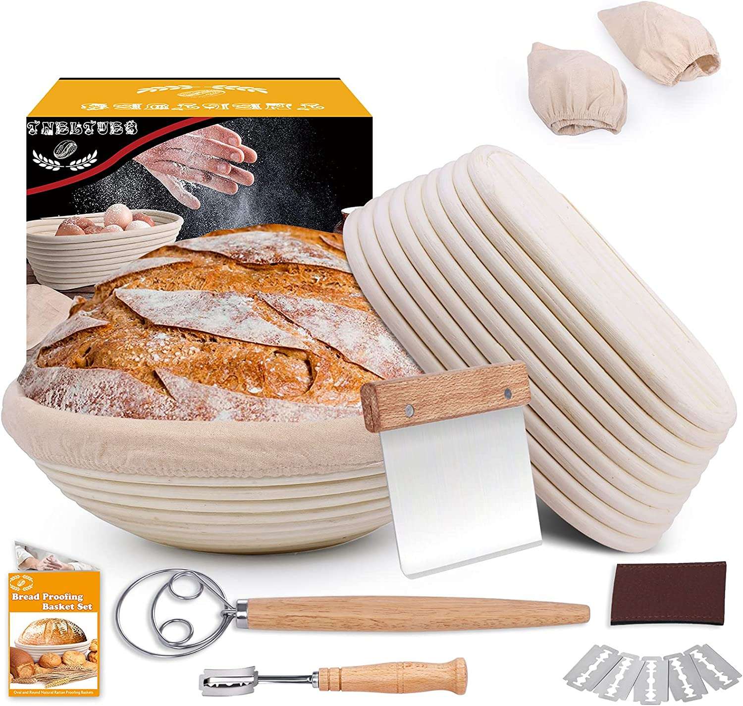 6. TNELTEUB Bread Proofing Basket